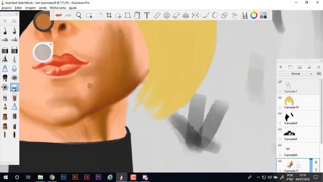 Desenhando Nier Automata Pintura Digital Sketchbook Pro смотреть онлайн