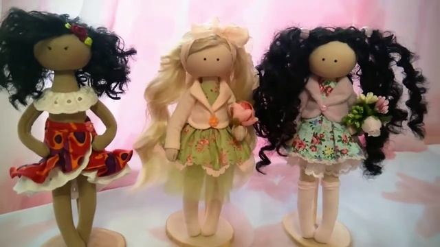 Интерьерная кукла ручной работы. Мулаточка. Блондиночка. Брюнеточка. смотреть онлайн