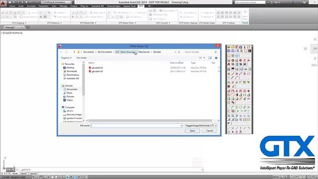 GTXRaster CAD 2014 - Attach An Image смотреть онлайн