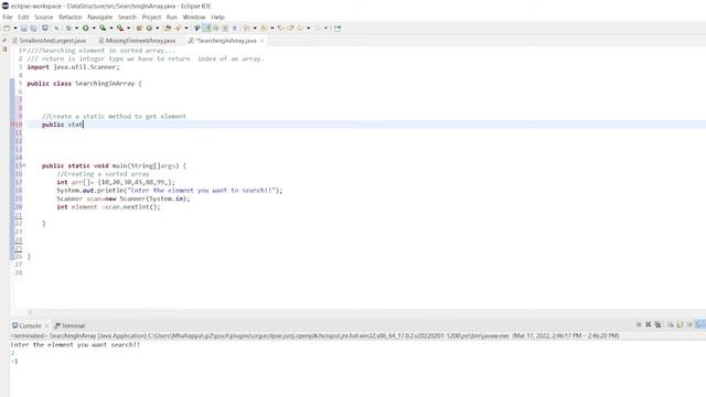 Java Program to search index of an given Array.#Java #Array #Coding #DataStructure смотреть онлайн
