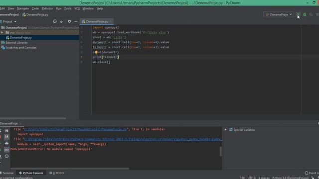 Pycharm ile python programı çalıştırma ve modül ekleme смотреть онлайн