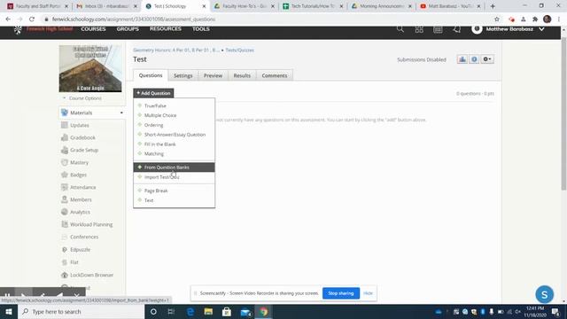 Schoology - How to Create a Test/Quiz смотреть онлайн