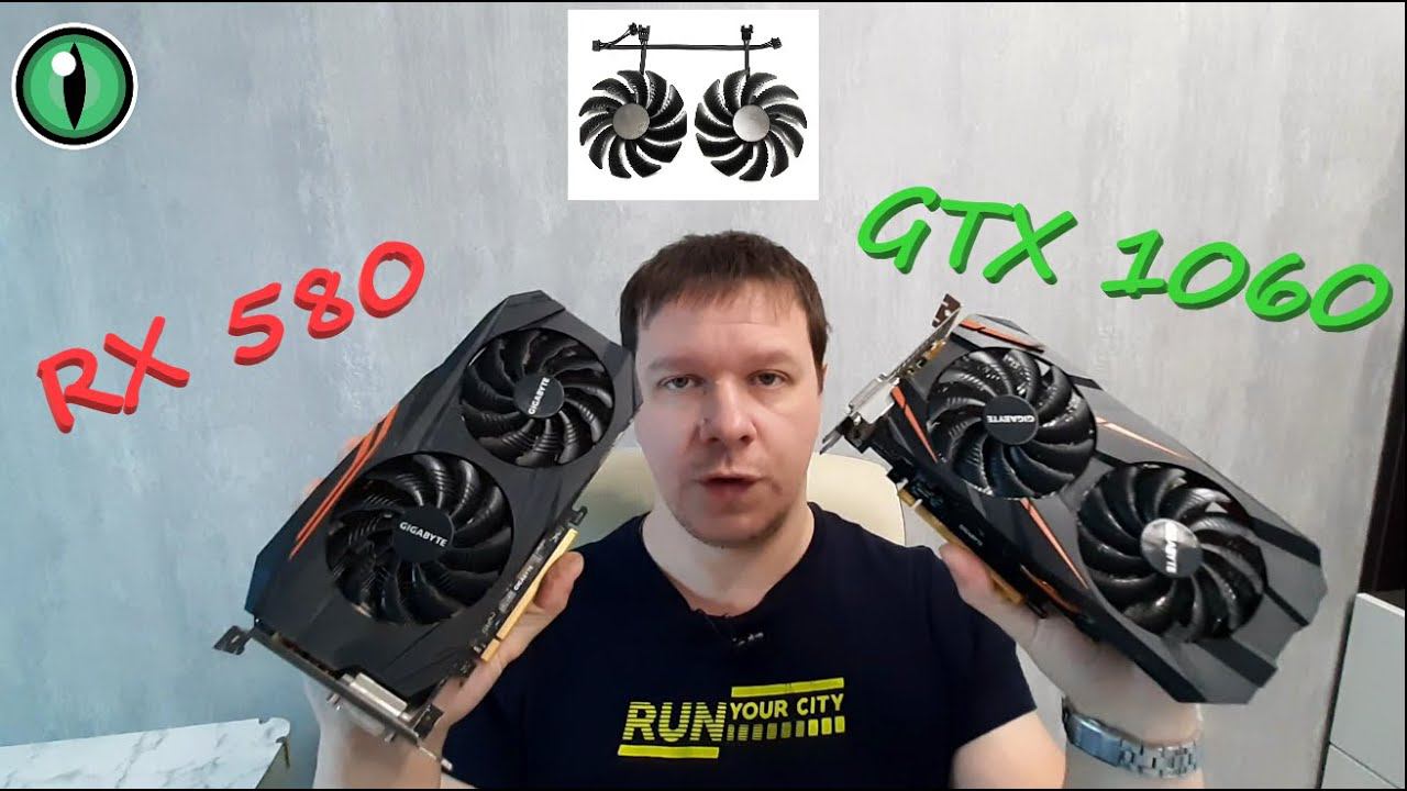Ремонт видеокарты. Замена кулера на видеокарте gigabyte RX 580 и GTX 1060. смотреть онлайн