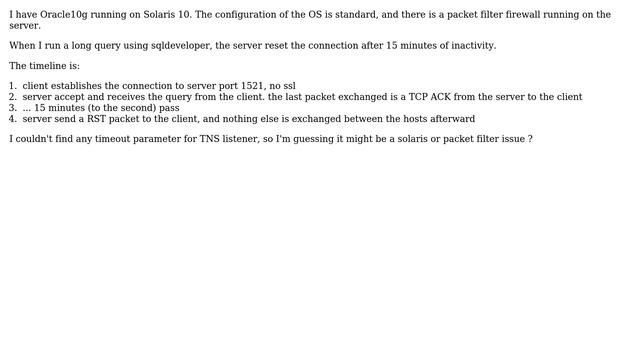 DevOps & SysAdmins: Oracle on Solaris 10 : 15min TCP Timeout смотреть онлайн