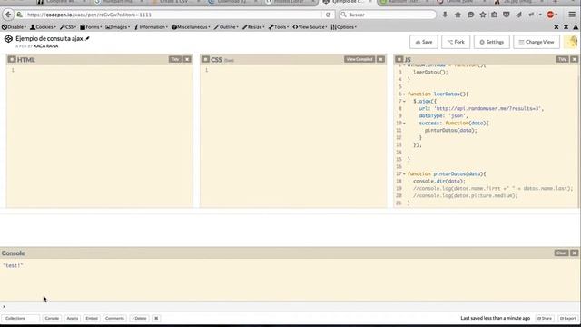 11 - Dev tools - Javascript Ajax codepen.io Dummy Data JSON смотреть онлайн