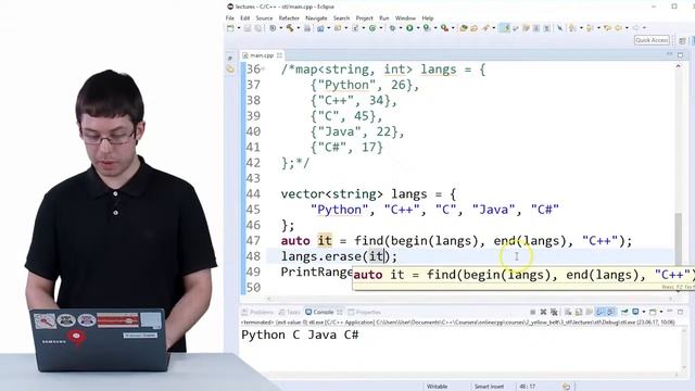 5 Использование итераторов в методах контейнеров смотреть онлайн