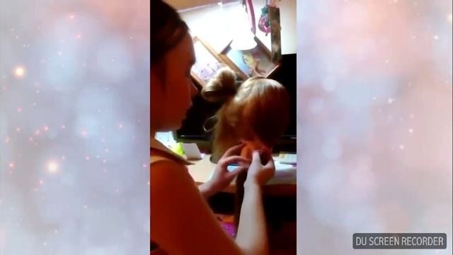 Моя первая причёска))))только учусь))) смотреть онлайн