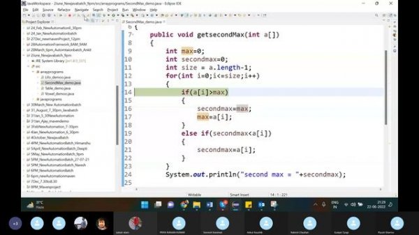 Find the Second maximum number in Java - Software Testing Online Classes