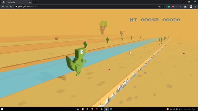 How to Play Google Chrome Dinosaur Game T Rex Runner Game 3D? смотреть онлайн