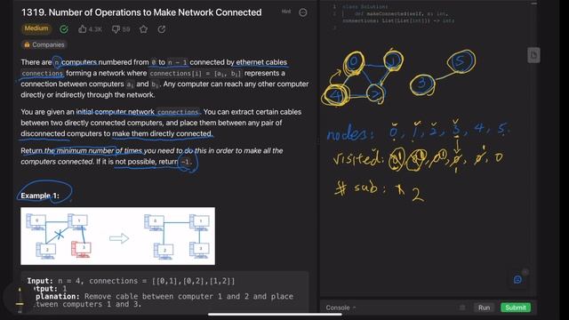 [ LeetCode ] Number of Operations to Make Network Connected | DFS | Explain in diagram | StepByStep смотреть онлайн
