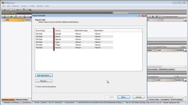 Import entry information from an Excel file (BioNumerics 7) смотреть онлайн