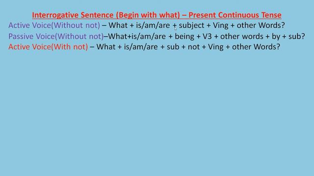 Active to Passive, Present Continuous Tense, Interrogative Sentence beginning with What English смотреть онлайн