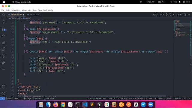 20. Server Side Form Validation using PHP смотреть онлайн