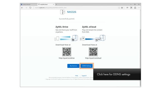 Registering MyZyxelCloud, DDNS, And WebDAV