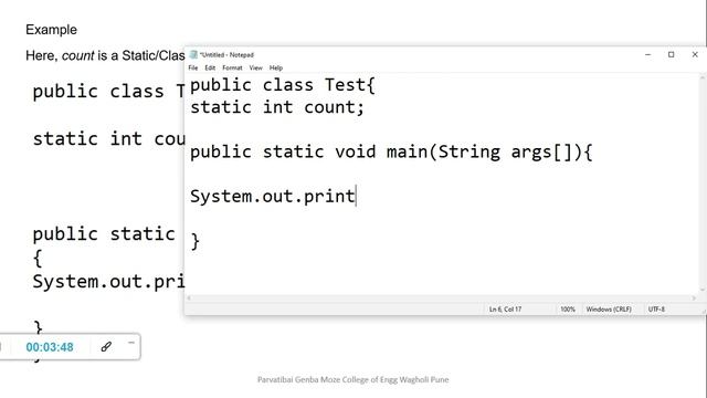 Static Variable in Java смотреть онлайн