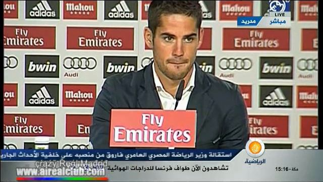 مؤتمر لاعب ريال مدريد الجديد ايسكو كامله [3/7/2013] HD смотреть онлайн