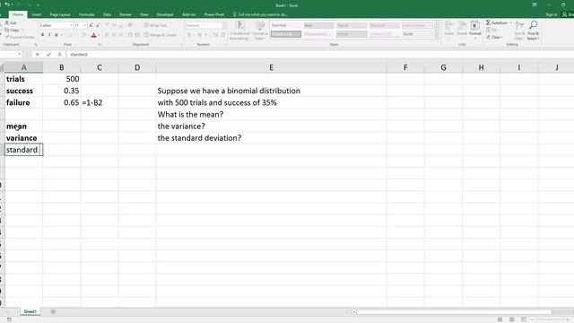 How to Calculate Mean, Variance, and Standard Deviation for Binomial Distribution in Excel. [HD] смотреть онлайн