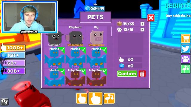 The Devs Added A RUSSOPLAYS PLANET In Tapping Kingdom AND I GOT THE BEST RUSSO PET! (Roblox) смотреть онлайн