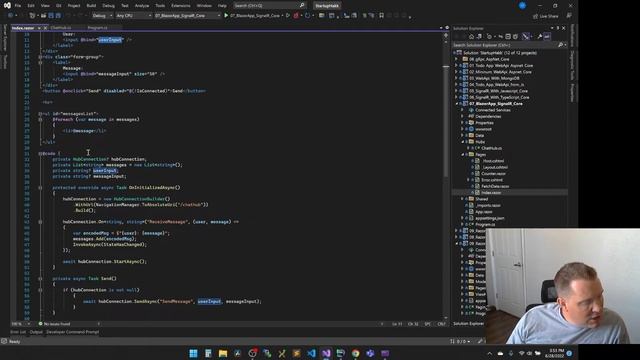 C# dotnet core 6 using SignalR with Blazor - Build a small chat app in minutes! смотреть онлайн