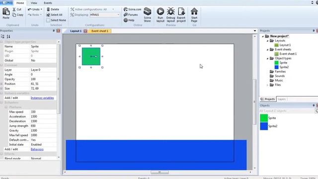 Создание платформера на Scirra Construct 2 Урок 1 смотреть онлайн