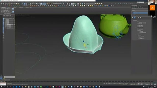 03) 3Dsmax, моделирование колпака методом spline и surface смотреть онлайн