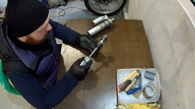 Ремонт амортизатора. Часть 2. Восстановления штока. Прокачка амортизатора.  Kawasaki KDX250