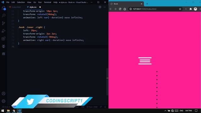 Flip Book Animation Effect with HTML and CSS ll Coding Script смотреть онлайн
