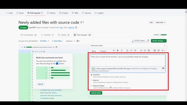GitHub Pull Requests Part 5 - Reviewing A Pull Request & Merging Changes