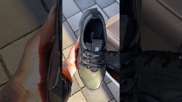 Мужские кожаные кроссовки Puma (Пума) Runner Green, мужские туфли, кеды зеленые повседневные смотреть онлайн