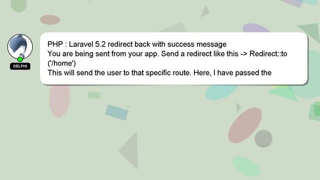 PHP : Laravel 5.2 redirect back with success message смотреть онлайн