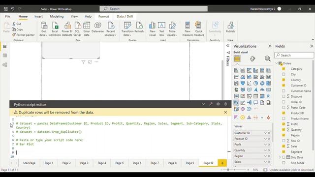 Python Visuals in PowerBI смотреть онлайн