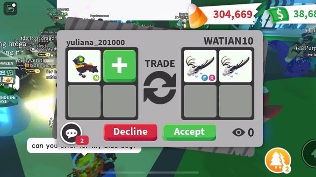 ТРЕЙДИ НА НЕОН ОПУДАЛО ВОРОНА Adopt me Roblox смотреть онлайн