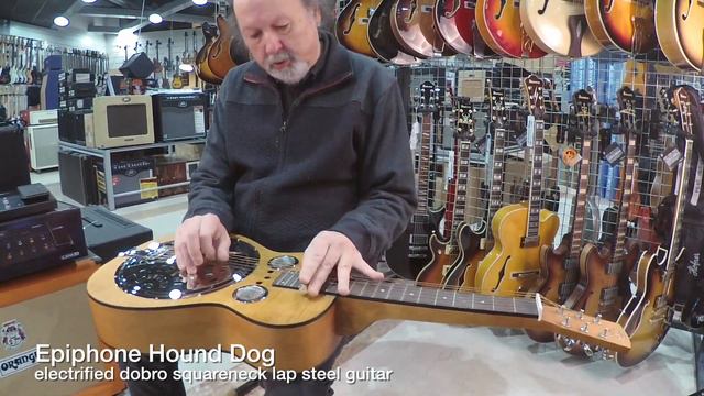 Dobro Epiphone Hound Dog squareneck vintage brown смотреть онлайн