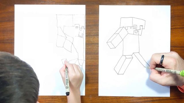 How to draw Steve (Minecraft) смотреть онлайн