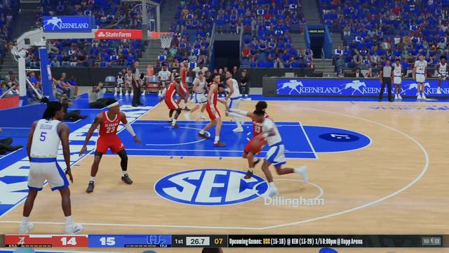 Kentucky vs Alabama 1st Half College Basketball Simulation смотреть онлайн