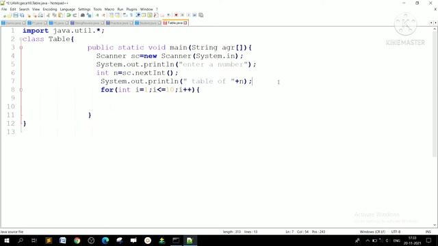 java multiplication table program |Table program in java of any number |java multiplication table смотреть онлайн