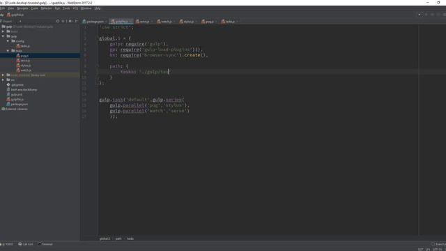 Собери свою сборку на Gulp 4. Часть 6. Разбиваем gulpfile.js смотреть онлайн