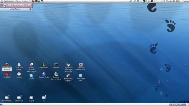 UNITY VIRTUALIZATION DEMONSTRATION - Ubuntu 9.10 with Vmware Workstation 7 and Windows XP SP2 смотреть онлайн