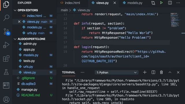 Django Tutorial #7: AlgoExpert Clone - GitHub OAuth (PART 2) смотреть онлайн