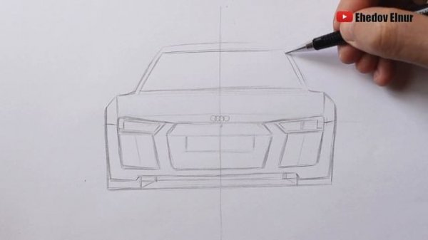 Как нарисовать машину Audi R8 поэтапно
