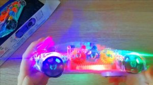 Обзор очень классной светящийся машинки -  сама едет, сама разворачивается, играет музыку и сияет?✨