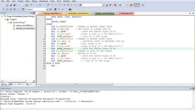 Embedded System Design Lab - Programs on Floating Point & Saturation Instructions using KEIL смотреть онлайн