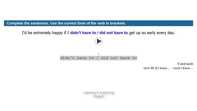 English Grammar Exercises phrases with If and wish 1 смотреть онлайн