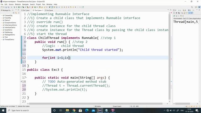 Creating a Thread - Implementing Runnable Interface смотреть онлайн