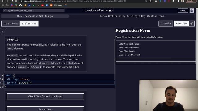 freeCodeCamp - Learn HTML Forms by Building a Registration Form (1-10) смотреть онлайн