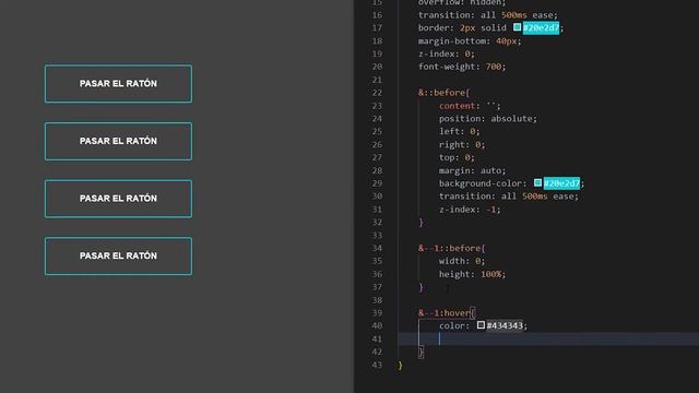Efecto Hover para botones CSS - SASS(SCSS) смотреть онлайн