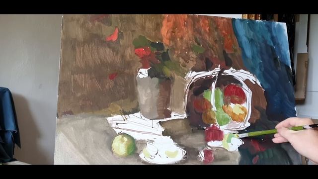 Живопись гуашью. Осенний натюрморт. Тестирование гуаши Гамма серии 