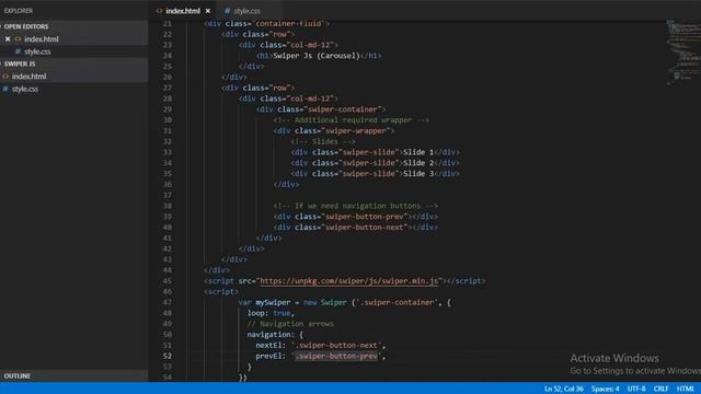 Slider or Carousel using Html, CSS and Swiper Js смотреть онлайн