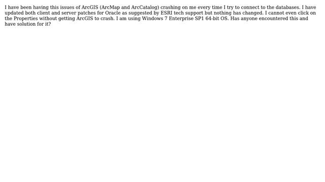 GIS: ArcGIS 10.1 crashes during connection with ArcSDE 10.2 in Oracle 11g database (2 Solutions!!) смотреть онлайн