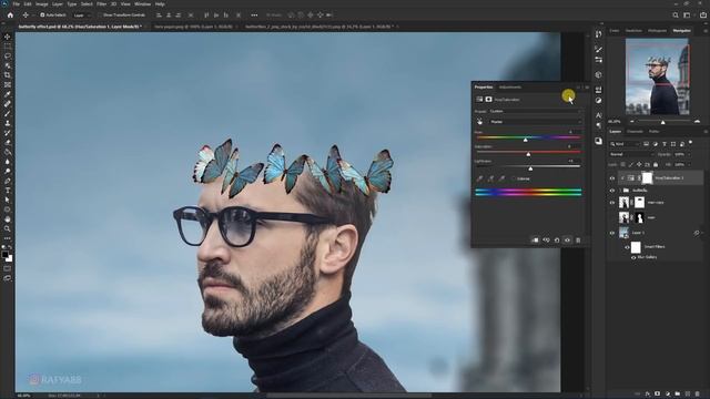Portrait Butterfly Effects Photoshop Tutorial смотреть онлайн